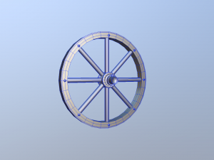 medieval cart wheel 3D Model