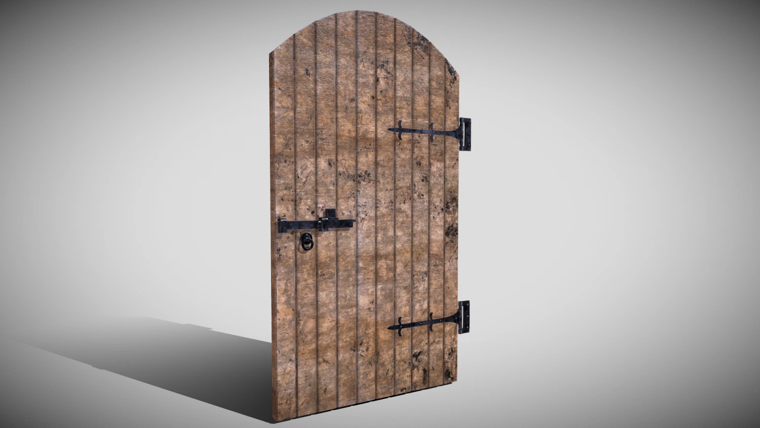 medieval arched door 3D Model .c4d .max .obj .3ds .fbx .stl .blend