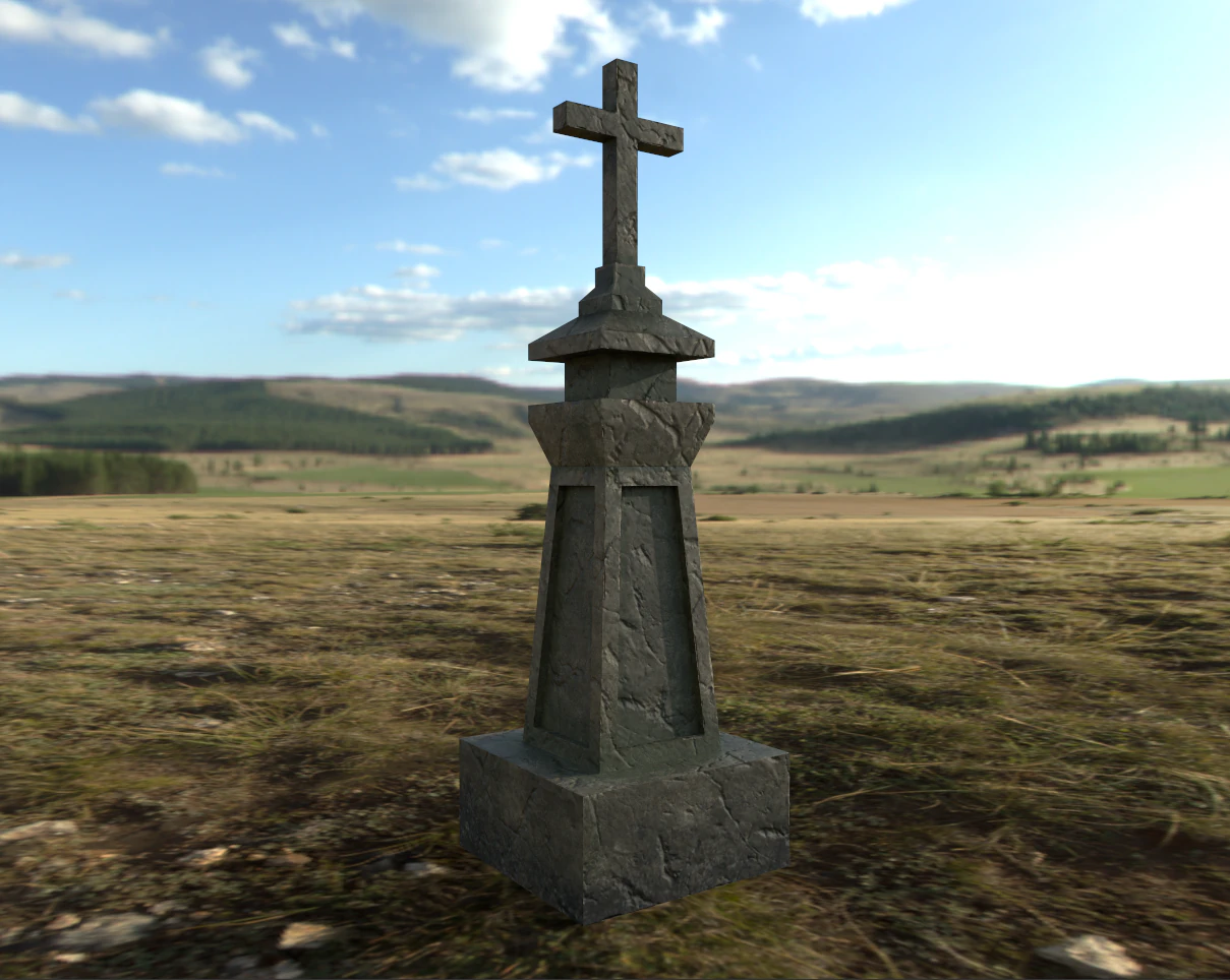 medieval grave marker 3D Model .c4d .max .obj .3ds .fbx .stl .blend 