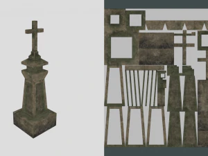 medieval grave marker 3D Model