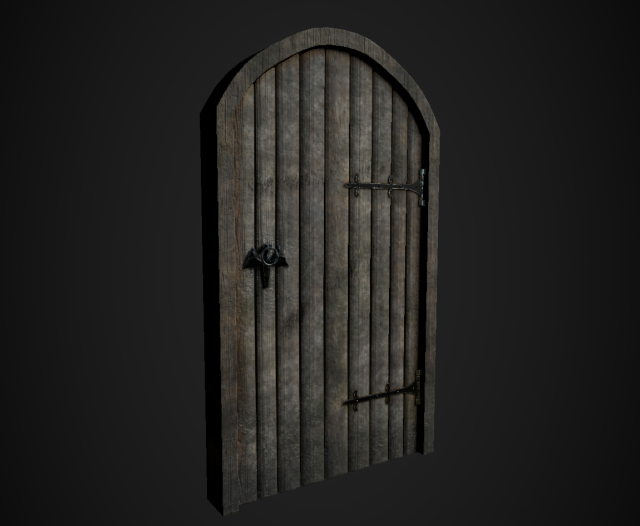 medieval arched door 3D Model .c4d .max .obj .3ds .fbx .stl .blend 