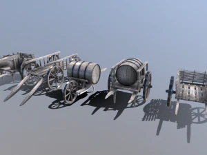 मध्ययुगीन गाड़ी पैक 3D मॉडल