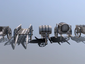 medieval cart pack 3D Model