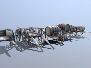 medieval cart pack 3D Model