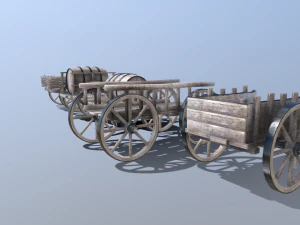 medieval cart pack 3D Model