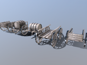 medieval cart pack 3D 모델