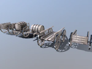 medieval cart pack 3D Model