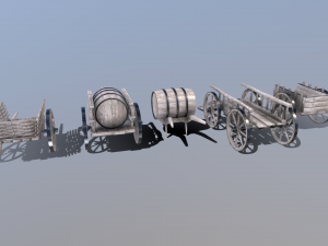 medieval cart pack 3D 모델
