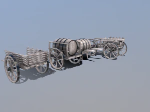 medieval cart pack 3D Model