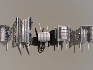 medieval cart pack 3D Model