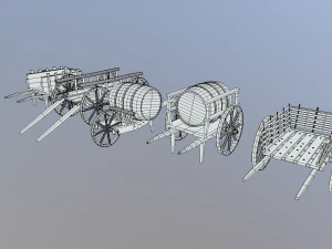 medieval cart pack 3D Model