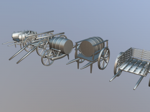 medieval cart pack 3D 모델