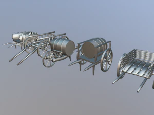 medieval cart pack 3D Model