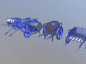 medieval cart pack 3D Model