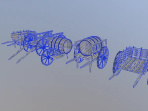 medieval cart pack 3D Model