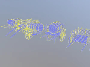 medieval cart pack 3D Model