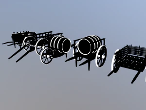 medieval cart pack 3D Model