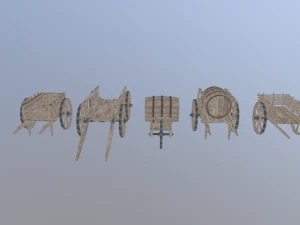 medieval cart pack 3D Model