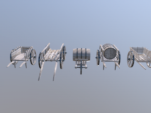 medieval cart pack 3D 모델