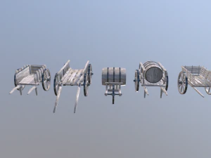 medieval cart pack 3D Model