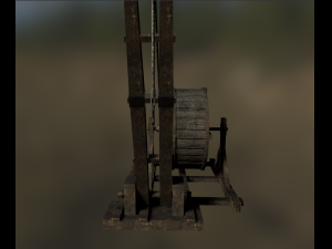 medieval tread wheel crane 3D 模型