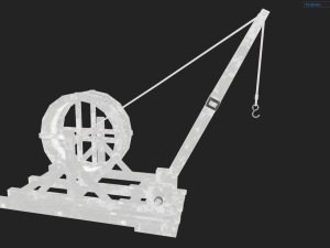 medieval tread wheel crane 3D 模型