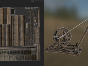 medieval tread wheel crane 3D 模型