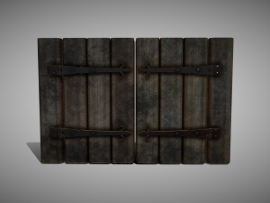 medieval window shutters 3Dモデル