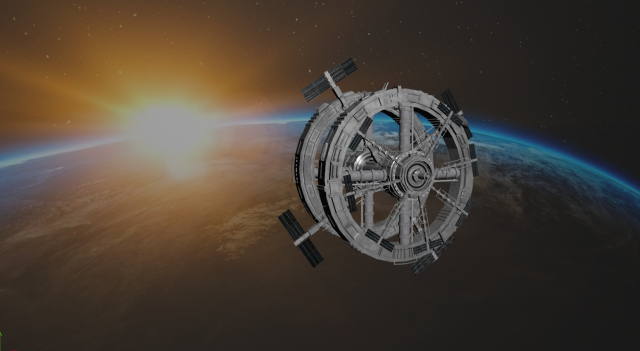 space station 3D 모델 .c4d .max .obj .3ds .fbx .stl .blend 