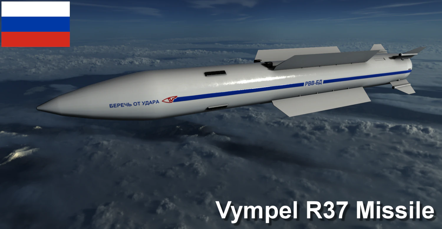 vympel r-37 missile 3D Model .c4d .max .obj .3ds .fbx .stl .blend