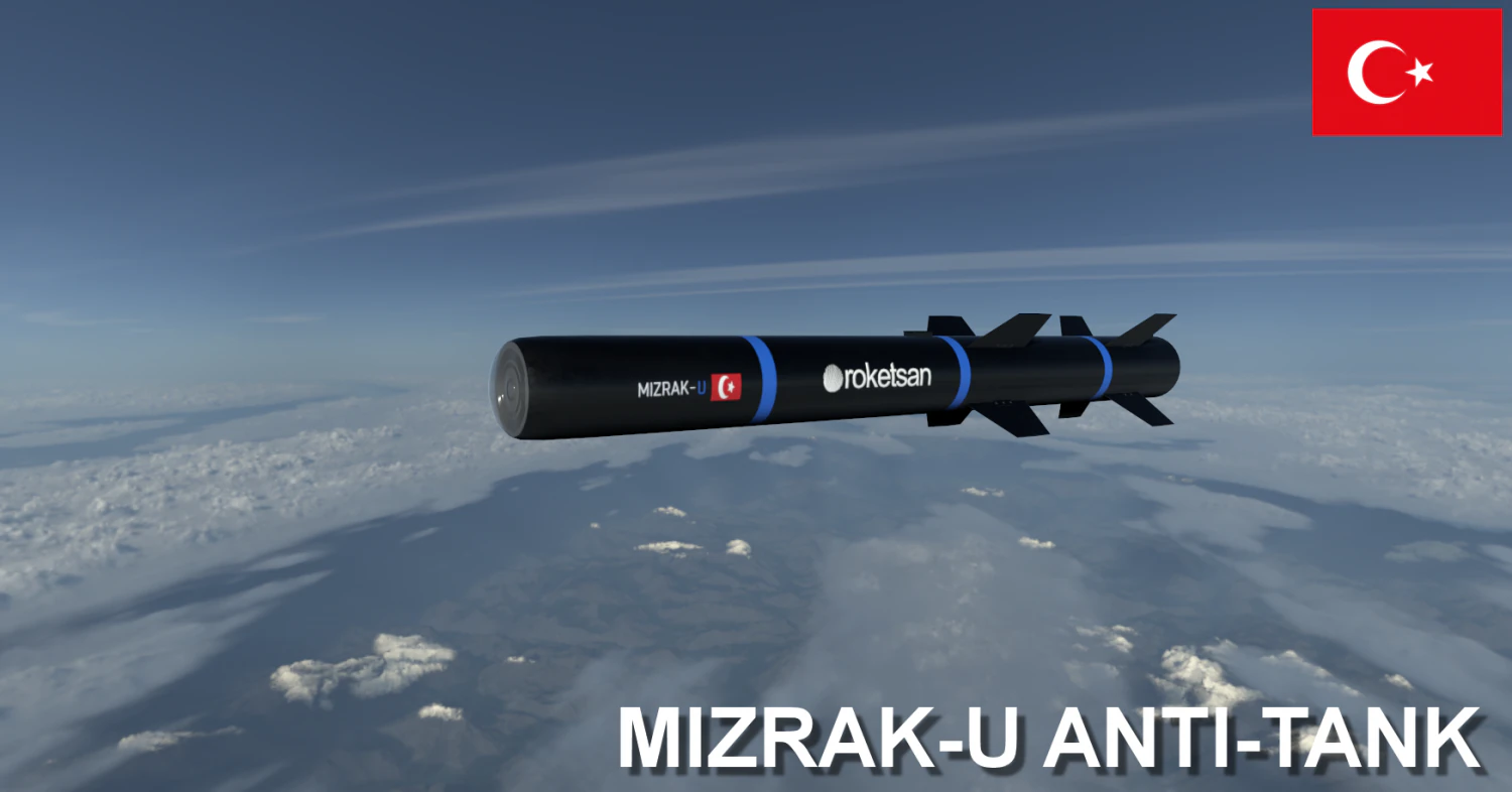 mizrak-u anti-tank missile 3D Model .c4d .max .obj .3ds .fbx .stl .blend 