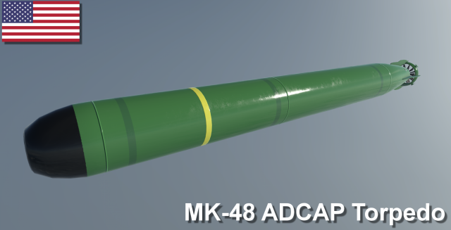 mk-48 adcap torpedo Modelo 3D .c4d .max .obj .3ds .fbx .stl .blend 
