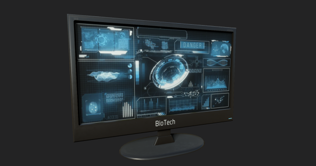 futuristic display monitor Model 3D .c4d .max .obj .3ds .fbx .stl .blend 