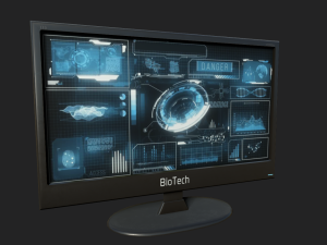 futuristic display monitor 3D मॉडल