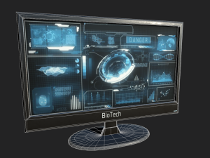 futuristic display monitor Model 3D