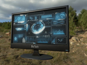 futuristic display monitor Model 3D