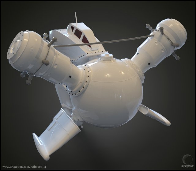 spaceship 3D 模型 .c4d .max .obj .3ds .fbx .stl .blend 
