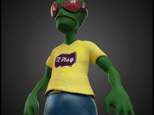 Alien lizard - - spaceboard 3D Model