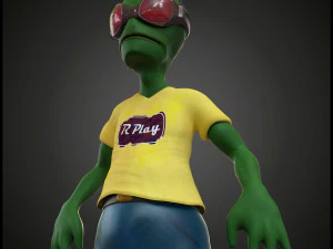 Инопланетная ящерица - - космический щит 3D Модель