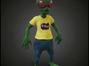 Alien lizard - - spaceboard 3D Model