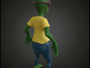 Alien lizard - - spaceboard 3D Model