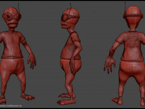Alien lizard - - spaceboard 3D Model