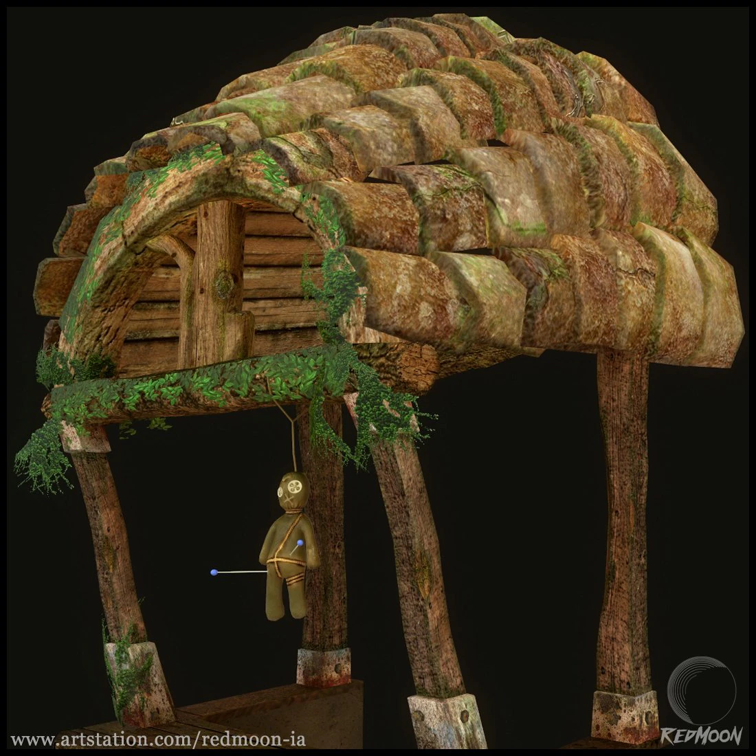 house balcony stylized 3D Model .c4d .max .obj .3ds .fbx .stl .blend