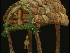 huis balkon gestileerd 3D Model