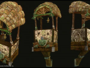 house balcony stylized 3D Model