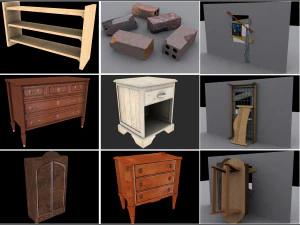 낮은 폴리 팩 3D 모델