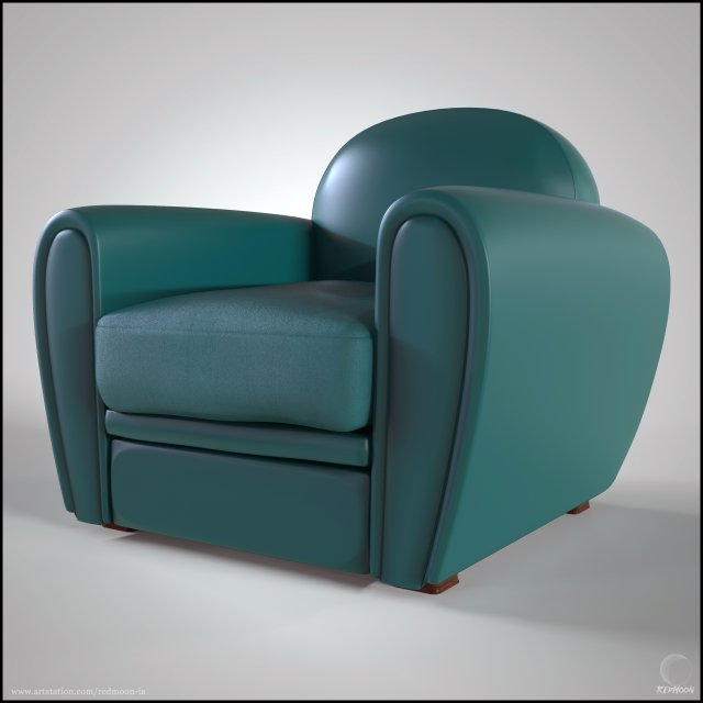 leather sofa 3D Model .c4d .max .obj .3ds .fbx .stl .blend 