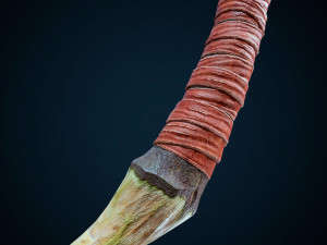Skull axe game ready low-poly 3D-Modell