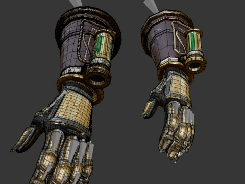 Steam punk hand gloves 3D Model