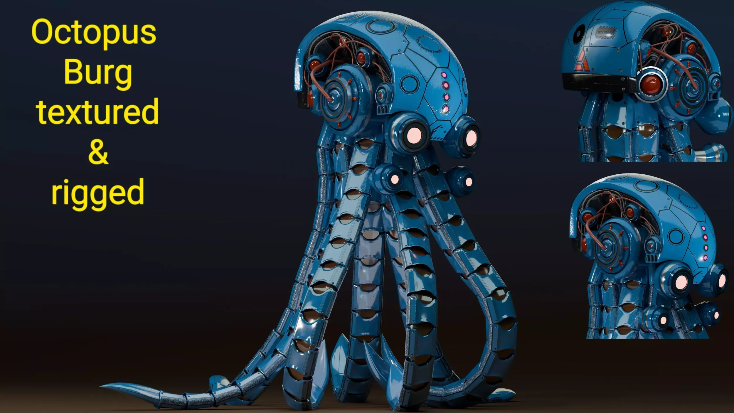 Octopus burg 3D Model .c4d .max .obj .3ds .fbx .stl .blend 